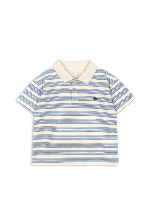 Konges Sløjd GOTS Spotty Polo Stripe Ciel  Stripe Ciel 4 Y    4 år  mand