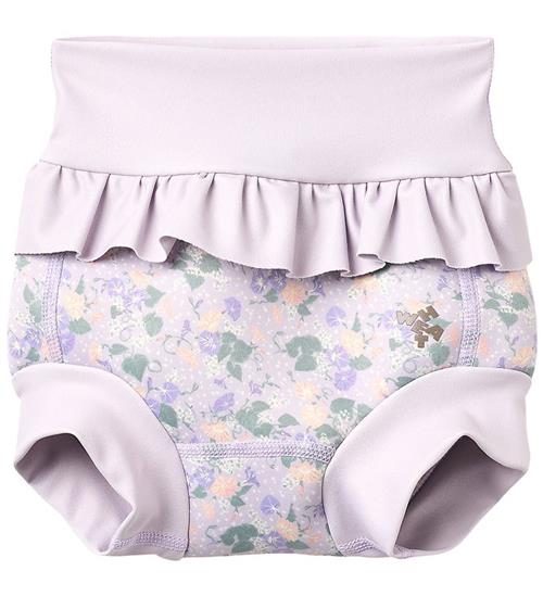 Wheat Blebadebukser m. Flæser - Rita - Purple Light Petunias