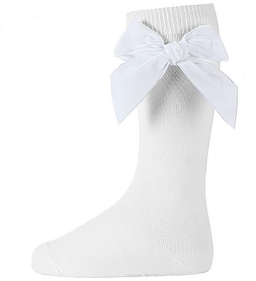Condor Knæstrømper - Hvid m. Sløjfe
