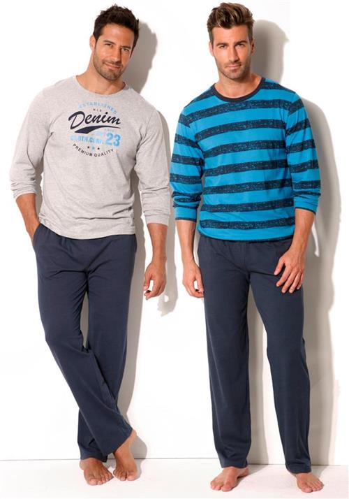 H.I.S Pyjamas lang  beige / blå