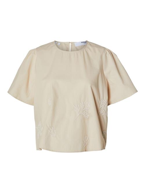 SELECTED Bluse 'Melli'  lysebeige / perlehvid