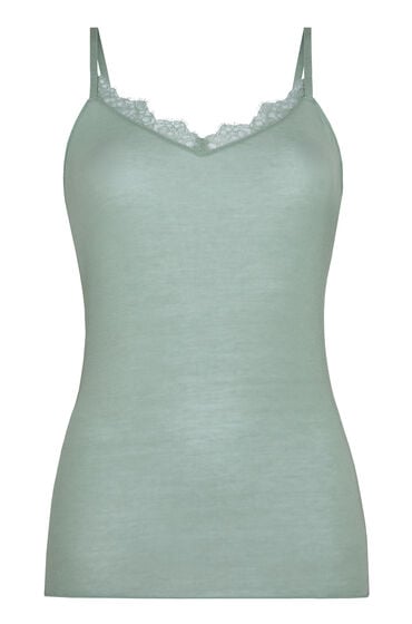 Hunkemöller super soft blondebluse med V-hals og kashmir Grøn