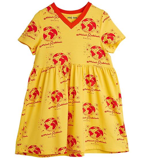 Se Mini Rodini Kjole - Society Aop - Gul hos KidsWorld