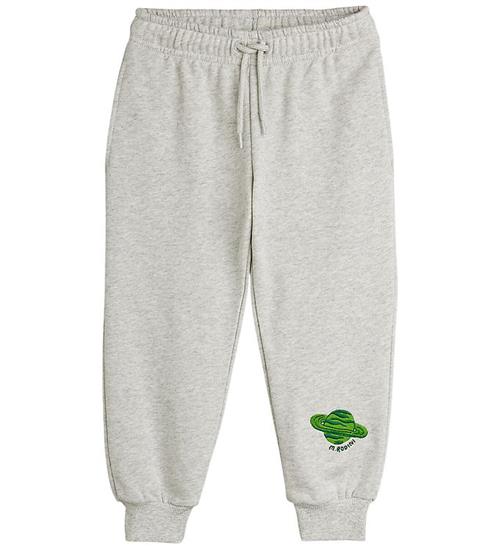 Mini Rodini Sweatpants - Planet - Grey Melange