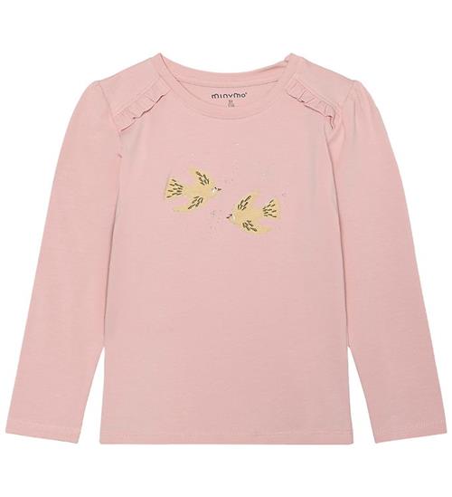 Minymo Bluse - Silver Pink m. Fugle