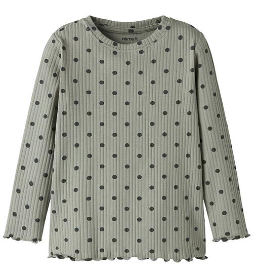 Se Name It Bluse - Rib - NmfVemma - Shadow/Urban Chic Dot hos KidsWorld