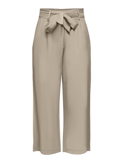 ONLY Bukser med lægfolder 'Caro'  mørkebeige