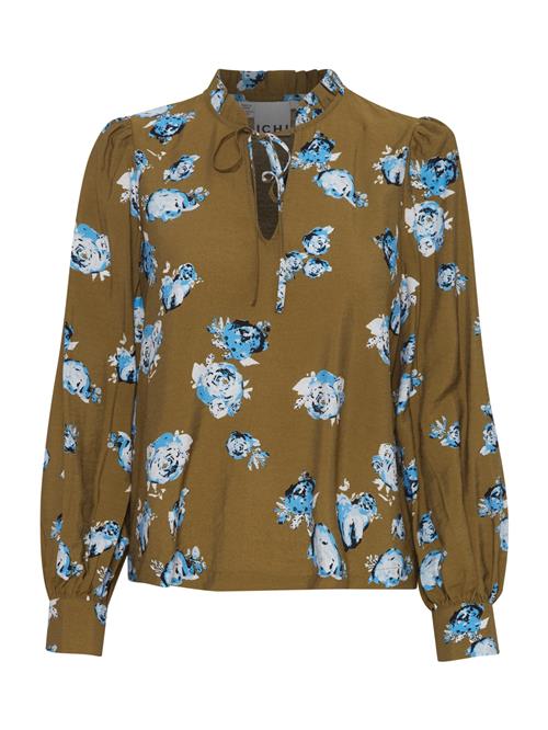 ICHI Bluse 'IH ROSIY'  lyseblå / oliven / hvid
