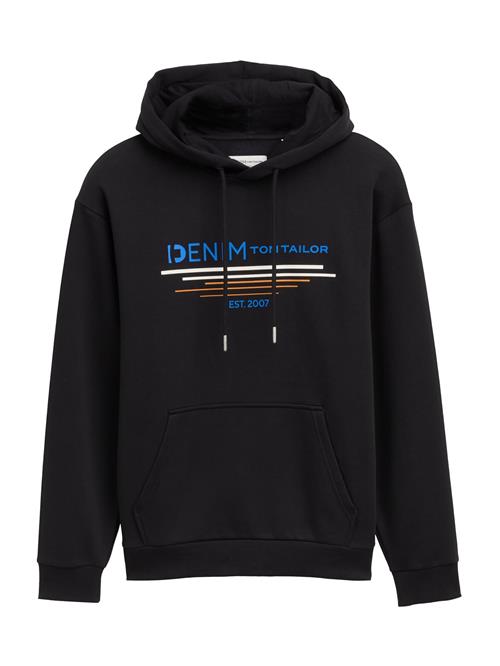 TOM TAILOR DENIM Sweatshirt  royalblå / orange / sort / hvid