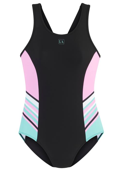LASCANA ACTIVE Sportsbadedragt  lyseblå / lys pink / sort / hvid