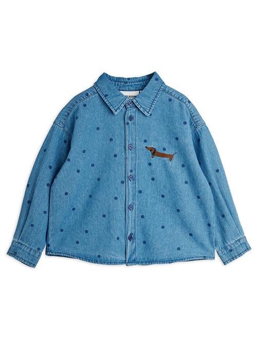 Mini Rodini Dots Denim-skjorte Blue  Blue 92/98 cm  Blå  92/98 cm  unisex