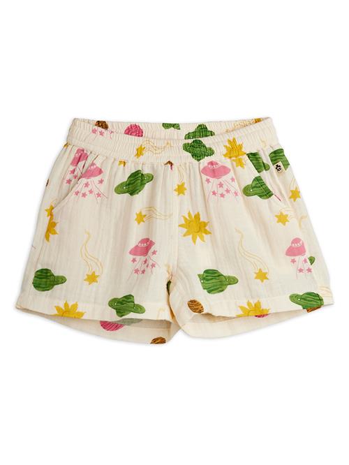 Mini Rodini Space Shorts I Musselin Off-white  Off-White 116/122 cm  Hvid  116/122 cm  unisex