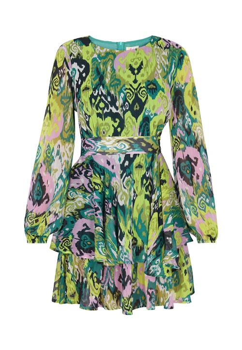 IZIA Kjole  grøn / lysegrøn / lilla / sort