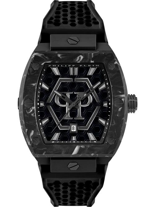 Philipp Plein Analogt ur 'The Hexagon Phantom'  antracit / sort