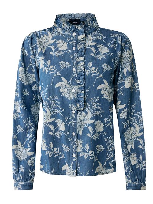 MEXX Bluse  petroleum / hvid