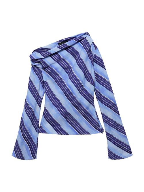 MANGO Bluse 'CELESTE'  indigo / azur / lyseblå / hvid