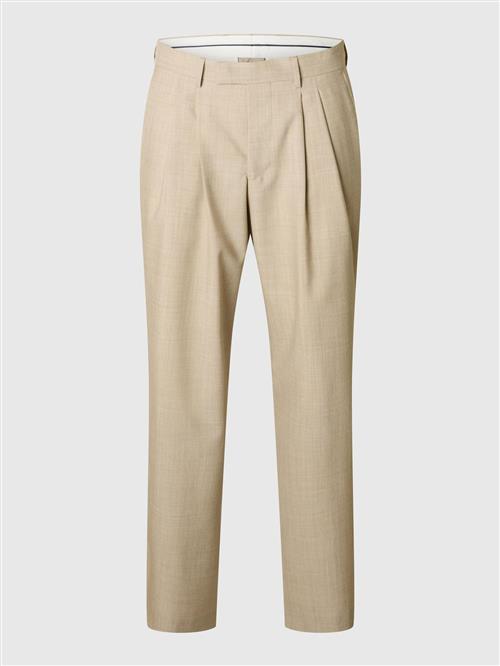 SELECTED Bukser med lægfolder  beige