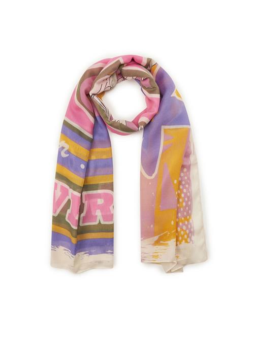 CODELLO Sjal  mørkegul / mørkegrøn / mørkelilla / lyserød