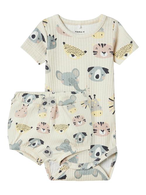 NAME IT Undertøjssæt 'NBNOSUMMER'  beige / røgblå / pastelgul / sort