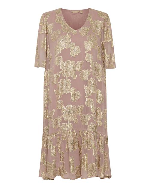 CULTURE Kjole 'FLOI'  guld / gammelrosa