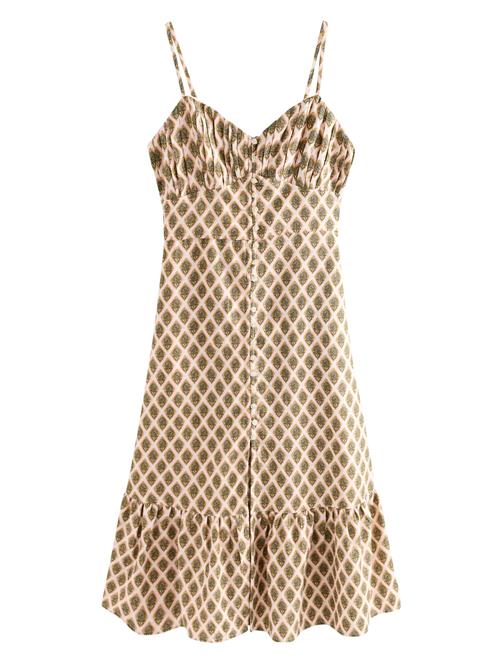 Se Next Sommerkjole  ecru / khaki / oliven / lyserød hos About You