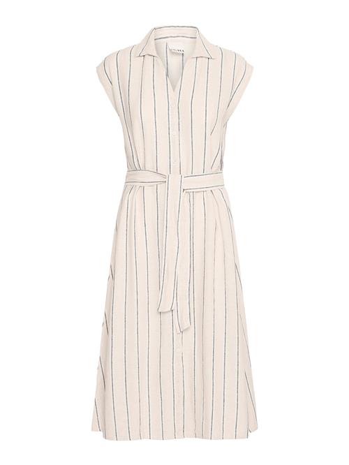 ICHI Blusekjole 'IHLinno'  chamois / sort-meleret / hvid