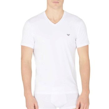 Emporio Armani Armani Cotton V-neck T-shirt Hvid bomuld Small Herre