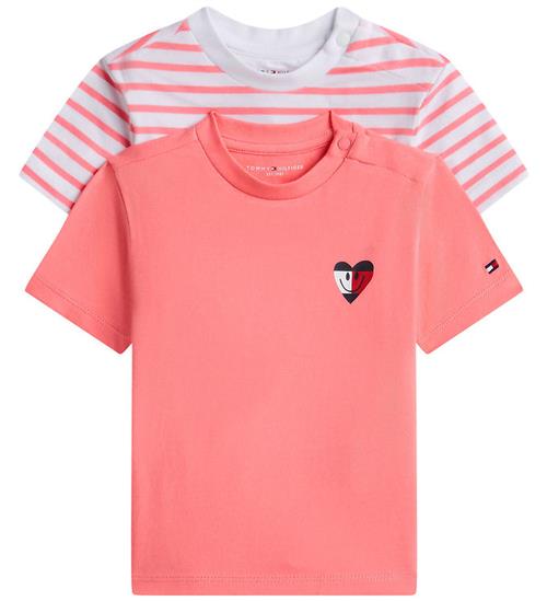 Tommy Hilfiger T-shirt - 2-pak - Flag Smile - Tropical Blush