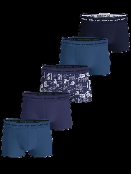 Björn Borg Cotton Stretch Trunks 5-pack Blå, XL