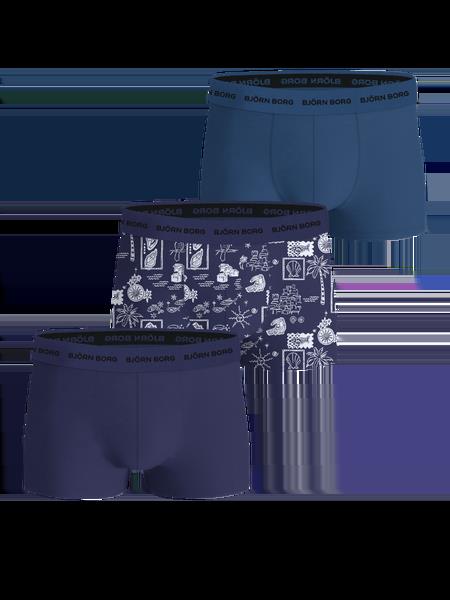 Björn Borg Cotton Stretch Trunks 3-pack Blå, L