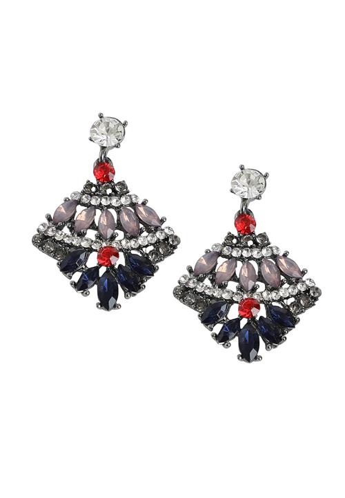 SOHI Øreringe  mørkeblå / grå / rød / transparent