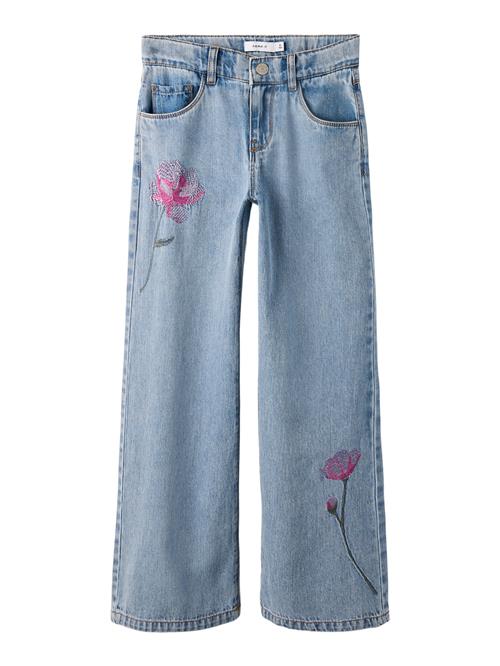 NAME IT Jeans Rose Wide Light Blue Denim Flower
