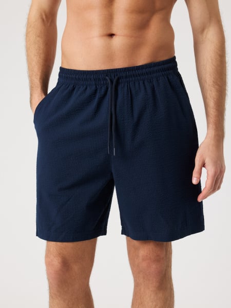Björn Borg Borg Seersucker Resort Shorts Marineblå, XXL