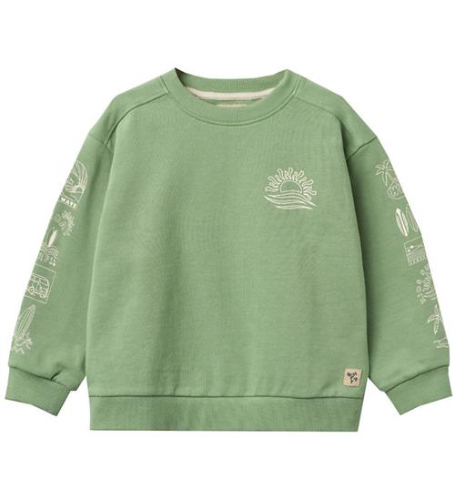 Wheat Sweatshirt - Ellis - Jade Green m. print