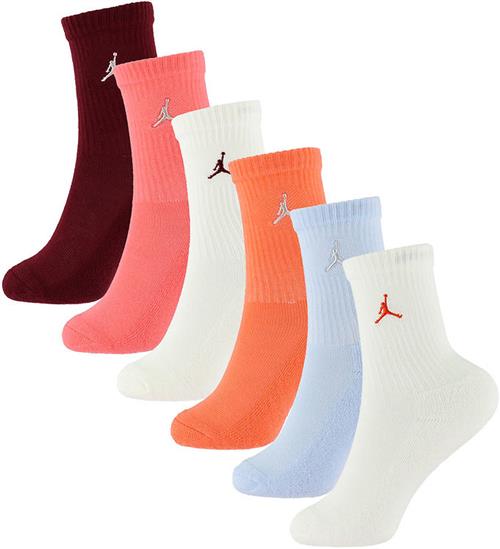 Jordan strømper - 6-pak - Crew - Pink Gaza