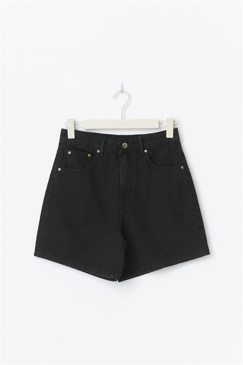 Gina Tricot - High waist denim shorts - Denim shorts - Sort - 32 - Dame