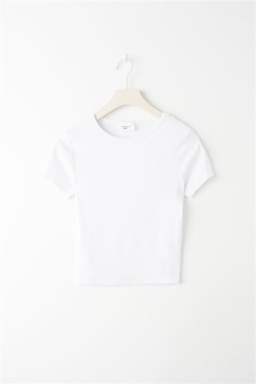 Gina Tricot - Basic tight top - t-shirts - Hvid - S - Dame