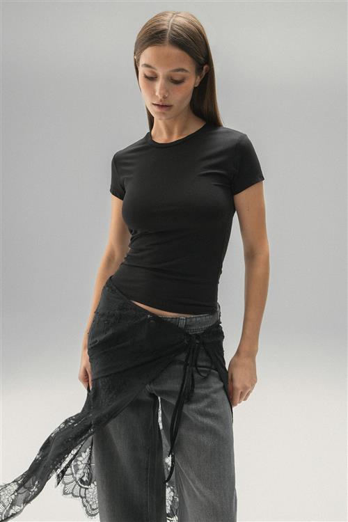 Gina Tricot - Soft touch top - Toppe - Sort - XS - Dame