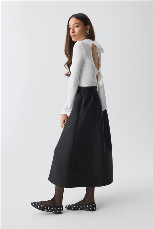 Gina Tricot - Open back top - Langærmede toppe - Hvid - XS - Dame