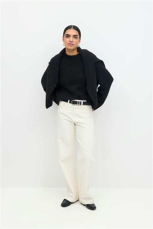 Gina Tricot - Crew neck knitted sweater - Striktrøjer - Sort - XL - Dame