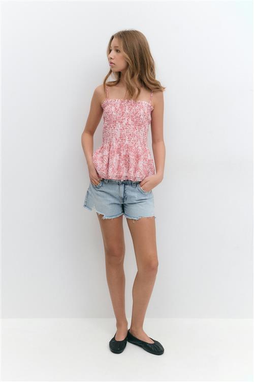 Gina Tricot - Y chunky embroidery shorts - Shorts til piger 9–14 år - Blå - 146 - Pige