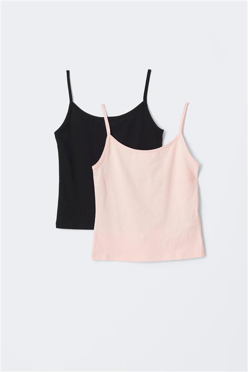 Gina Tricot - 2 pack y basic singlet - Toppe til piger 9–14 år - Sort - 134/140 - Pige