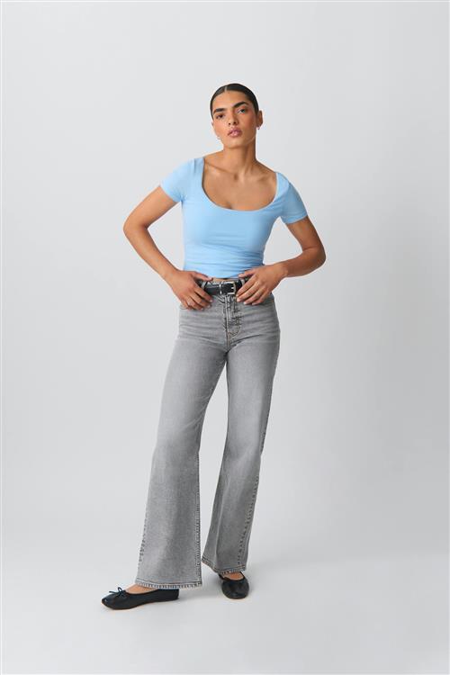 Gina Tricot - Comfy wide jeans - wide jeans - Grå - 42 - Dame