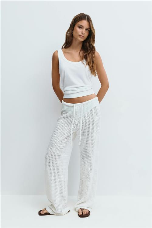 Gina Tricot - Crochet trousers - Vide bukser - Hvid - XL - Dame