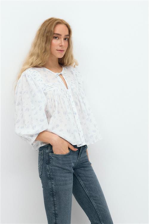 Gina Tricot - Boho blouse - bluser med pufærmer - Blå - M - Dame