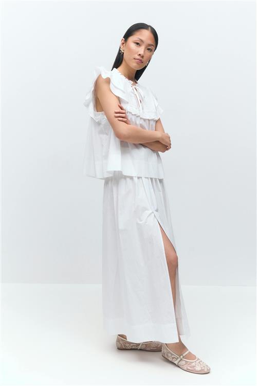 Gina Tricot - Poplin skirt - lange nederdele - Hvid - L - Dame