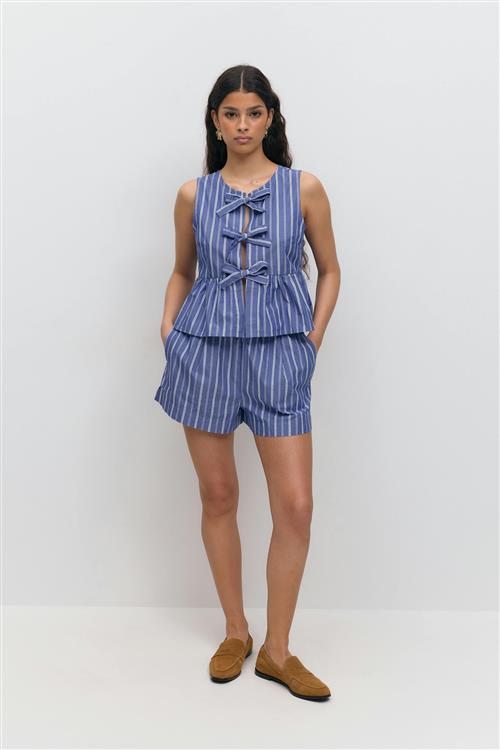 Gina Tricot - Poplin shorts - Shorts - Blå - M - Dame