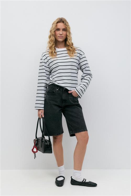 Gina Tricot - Baggy denim shorts - Denim shorts - Sort - 32 - Dame