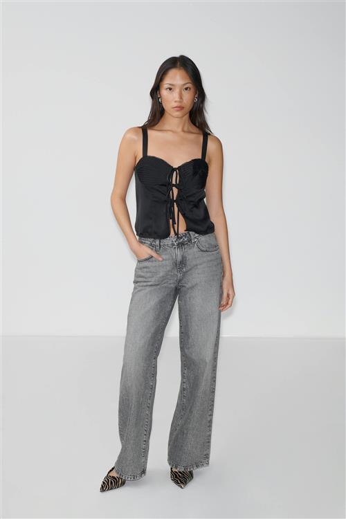 Gina Tricot - Satin singlet - Toppe uden ærmer - Sort - 38 - Dame