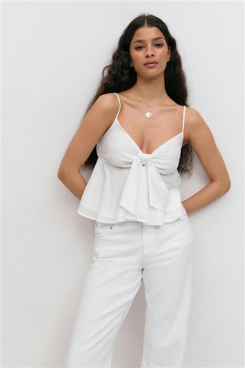 Gina Tricot - Tie singlet - Tanktops - Hvid - M - Dame